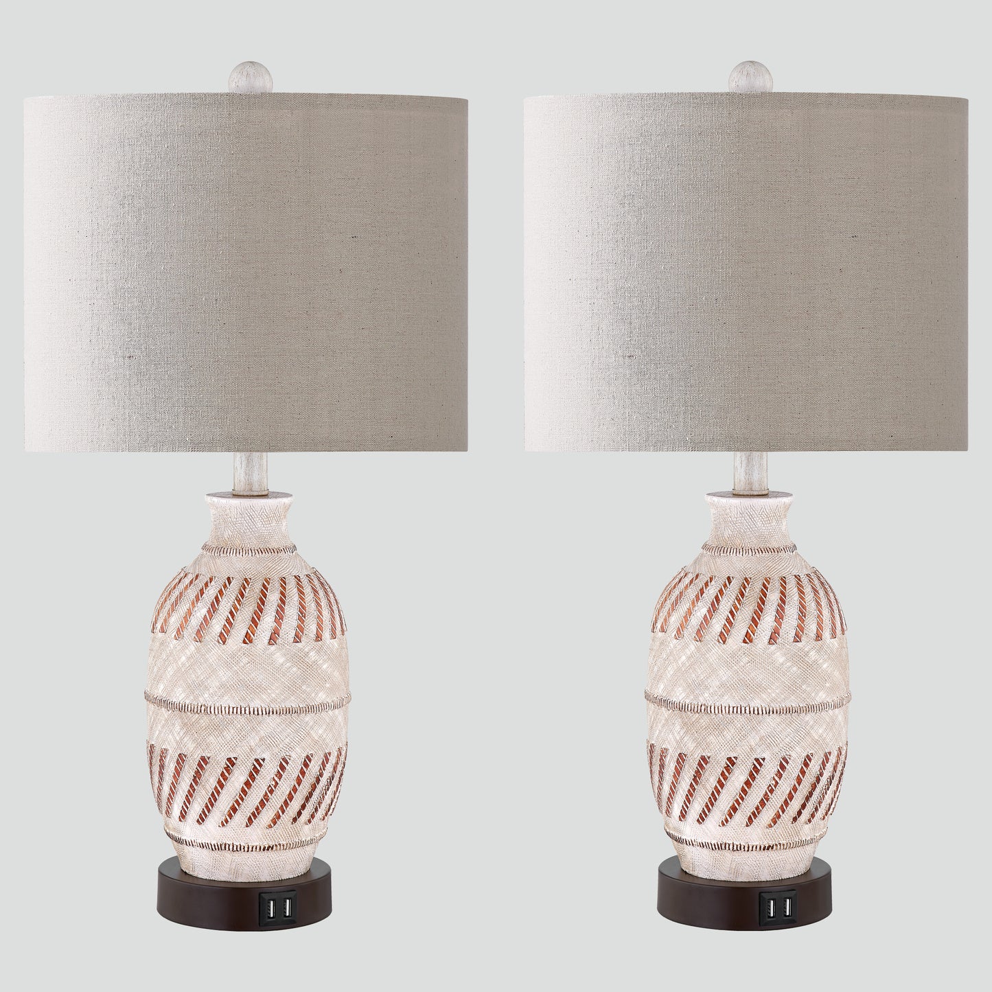 Cinkeda Twinset Bohemia Resin Carving Table Lamp