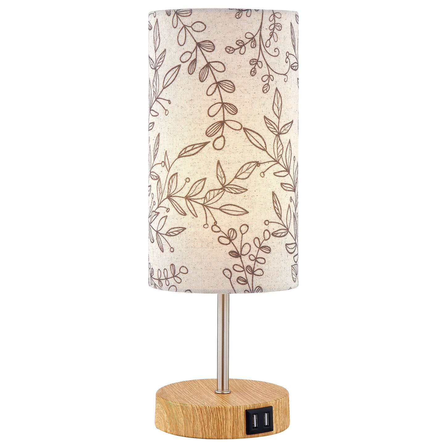 Floral Table Lamp with Touch-Sensitive Dimming & Dual USB Charging Ports