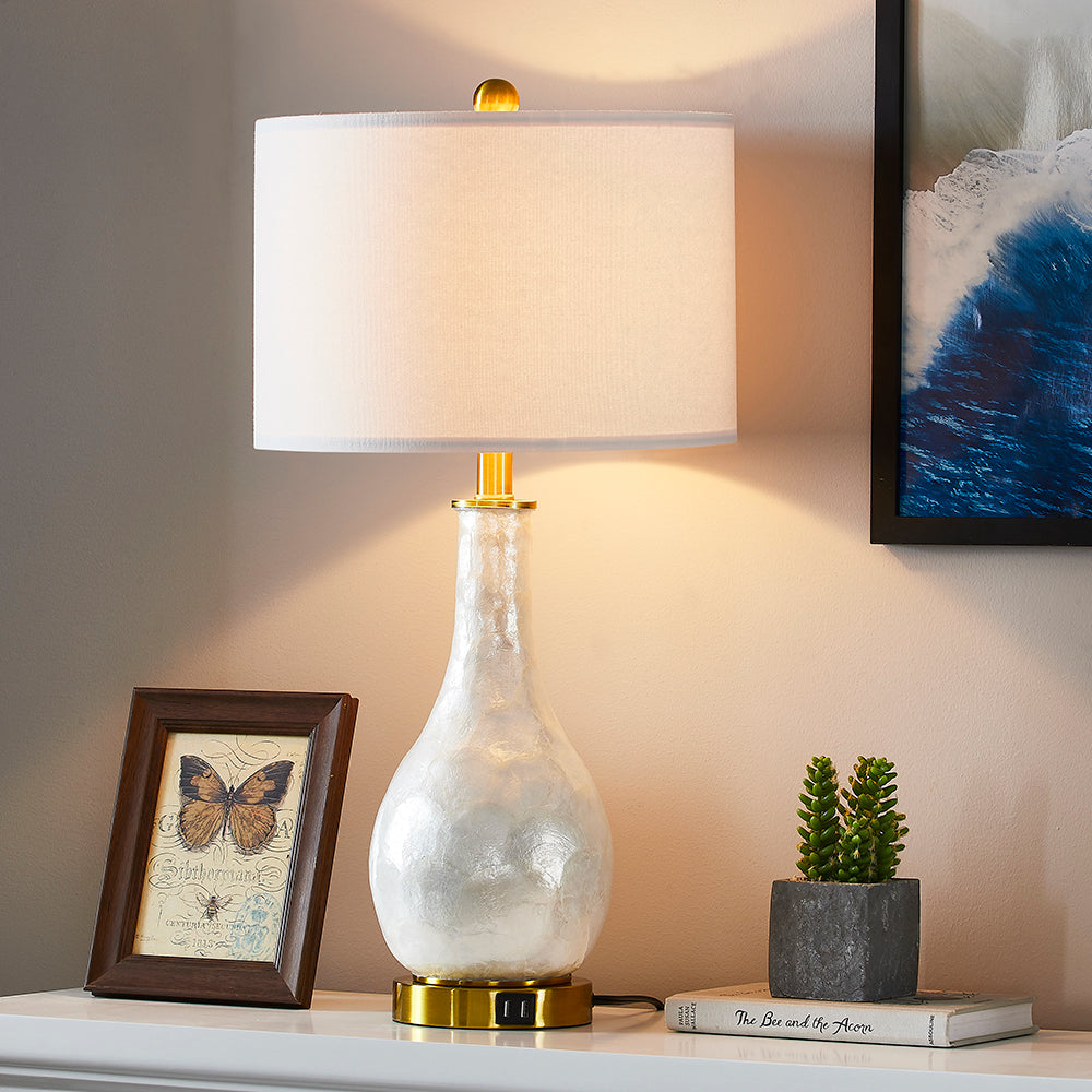 Twinset Seashell Mosaic Coastal Table Lamp Artistic Elegance Inspired by Nature