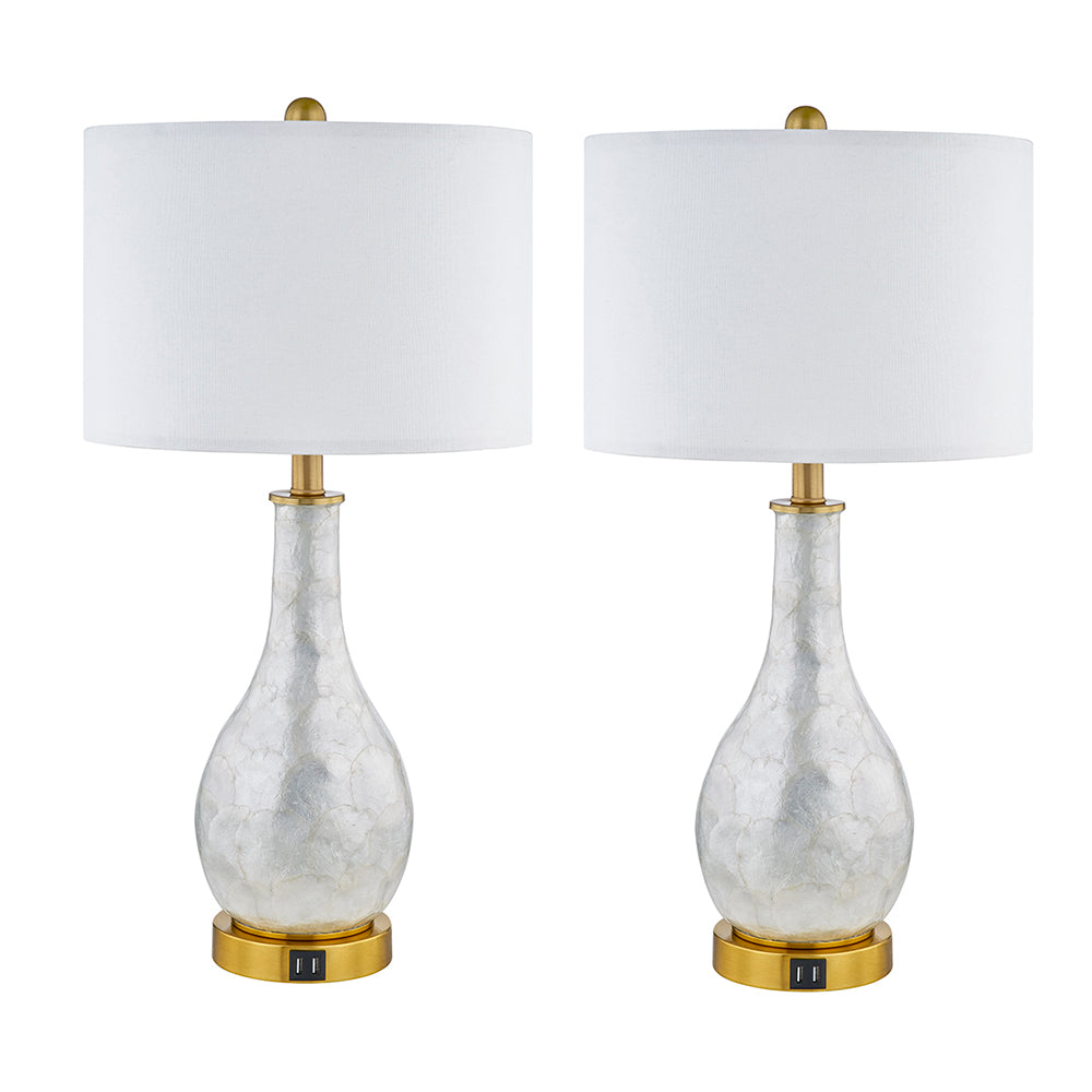 Twinset Seashell Mosaic Coastal Table Lamp Artistic Elegance Inspired by Nature