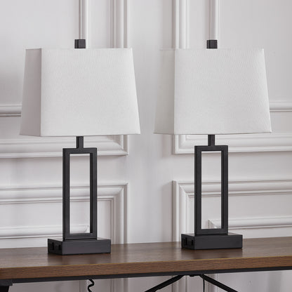 Twinset Table Lamps with Touch-sensitive Switch & Pair of USB Ports & Type-A Socket