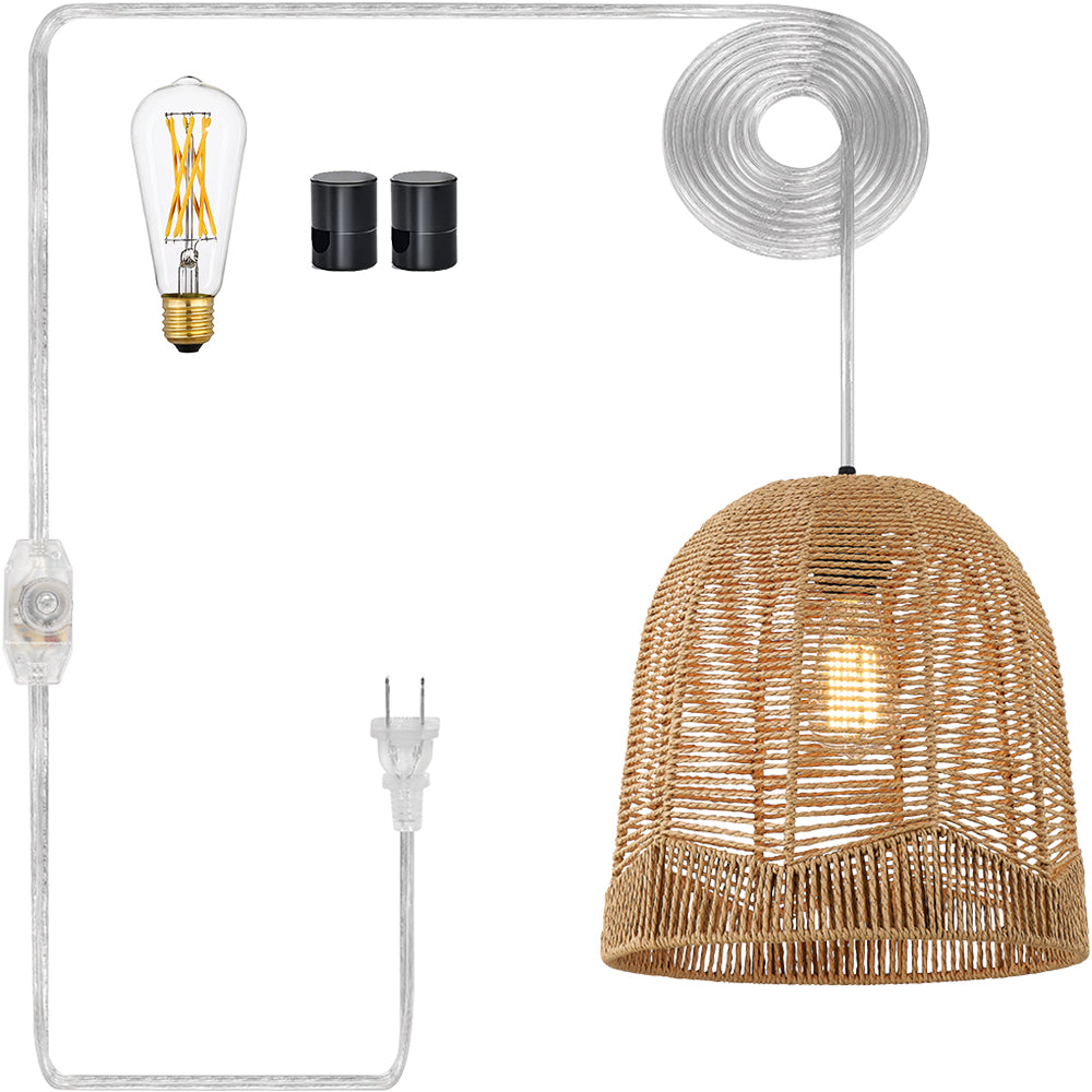 Pendant Lamps with Crafting Captivating Rattan Frame & Dimmable Switch