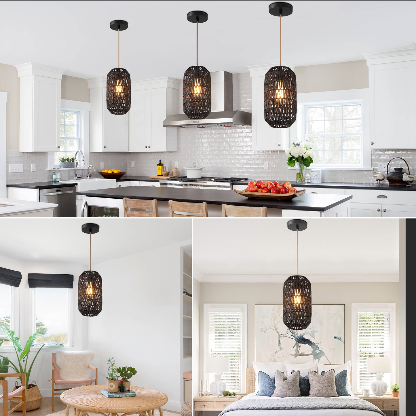 Cylinder Pendant Lights for Living Room & Kitchen & Hall