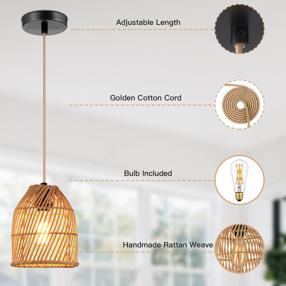 Adjustable Pendant Lamp with LED Bulb