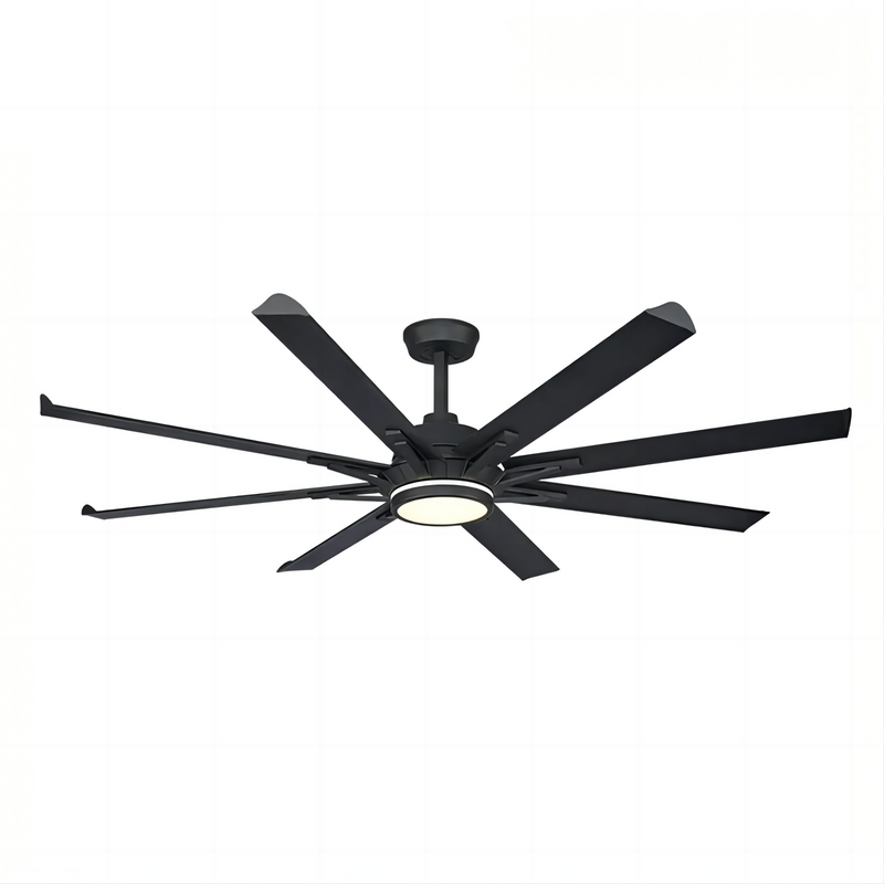 78 Inch Large Metal 8 Blades Ceiling Fan Light High Speed Industry DC Motor Remote Control Ceiling Fan