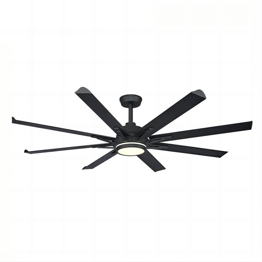 78 Inch Large Metal 8 Blades Ceiling Fan Light High Speed Industry DC Motor Remote Control Ceiling Fan