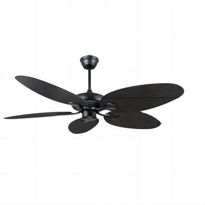High Quality 5 PCS Abs Plastic Blades Outdoor Decorative Ceiling Fan with Rattan DC Motor Ceiling Fan