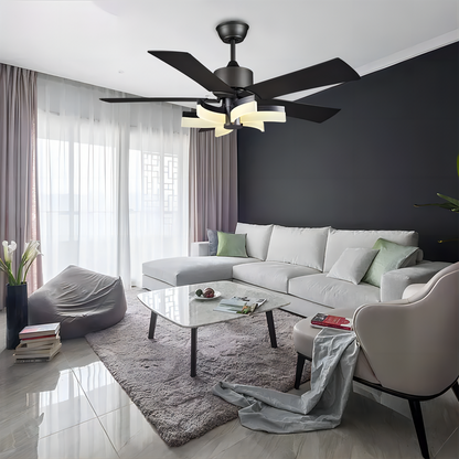 New Design Flower Decorative Ceiling Fan Energy Saving Smart Remote Control Ceiling Fan Light