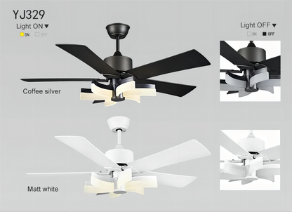 New Design Flower Decorative Ceiling Fan Energy Saving Smart Remote Control Ceiling Fan Light