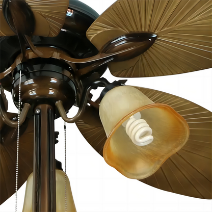 Chinese Style Waterproof Courtyard Stand Fan Outdoor Fan with Light and Pull Chain Control